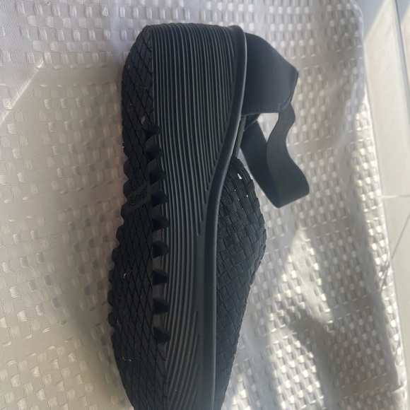 🌸Faded Glory memory foam black high heel open toe shoes with stretch - Picture 2 of 7